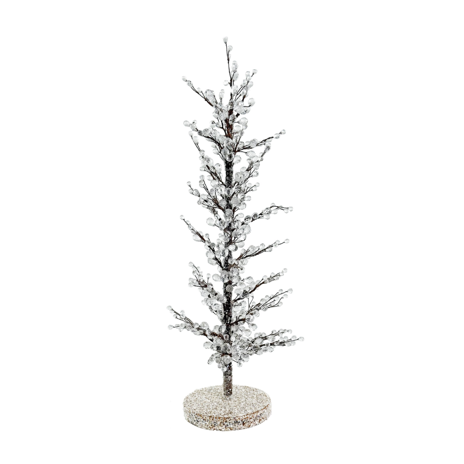 Träd med pärlor frostad 60 cm