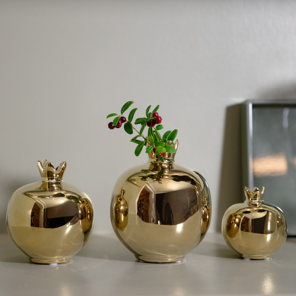 Vas granatäpple guld 8,5 cm