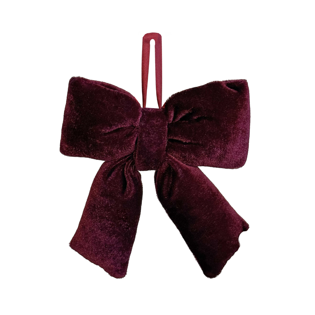 Burgundy sammetsrosett 12 cm
