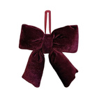 Burgundy sammetsrosett 12 cm