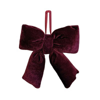 Burgundy sammetsrosett 12 cm